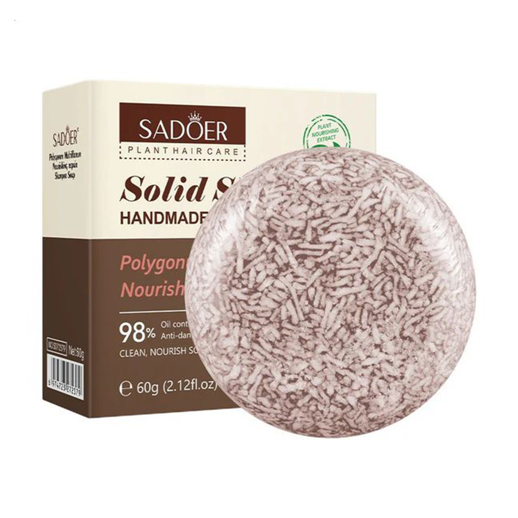 Твердий шампунь для волосся Sadoer Polygonum Multiflorum Nourishing Repair Solid Shampoo, 60 г